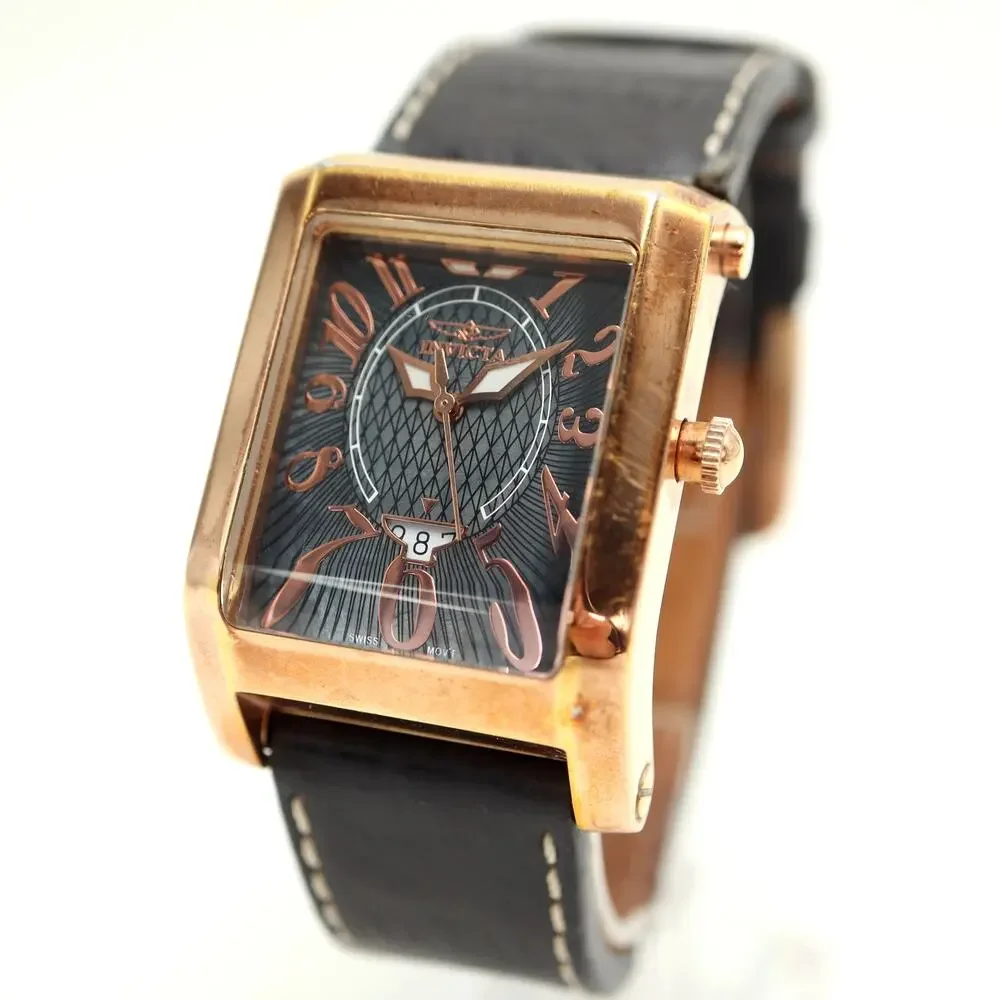Invicta Time Square Rose Gold Tone Swiss Watch RARE Quartz 2706 w New Battery